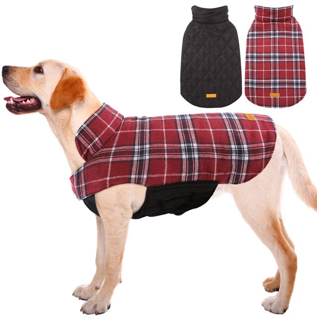 Kuoser Waterproof Reversible Dog Coat with Leash Hole