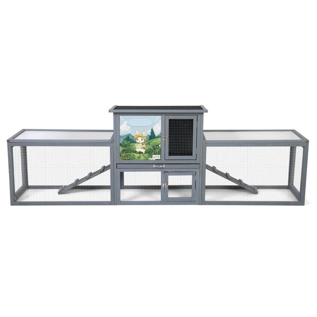 Coziwow Wooden Rabbit Hutch with Run (Budget)