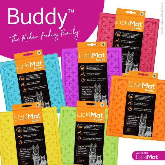 LickiMat Buddy (Textured Slow-Feeder Mat for Cats & Small Dogs)
