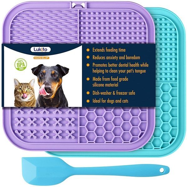 LUKITO Lick Mat for Dogs & Cats (2-Pack, with Suction Cups)