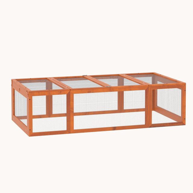 PawHut Large Wooden Rabbit Hutch with Run & Ramp